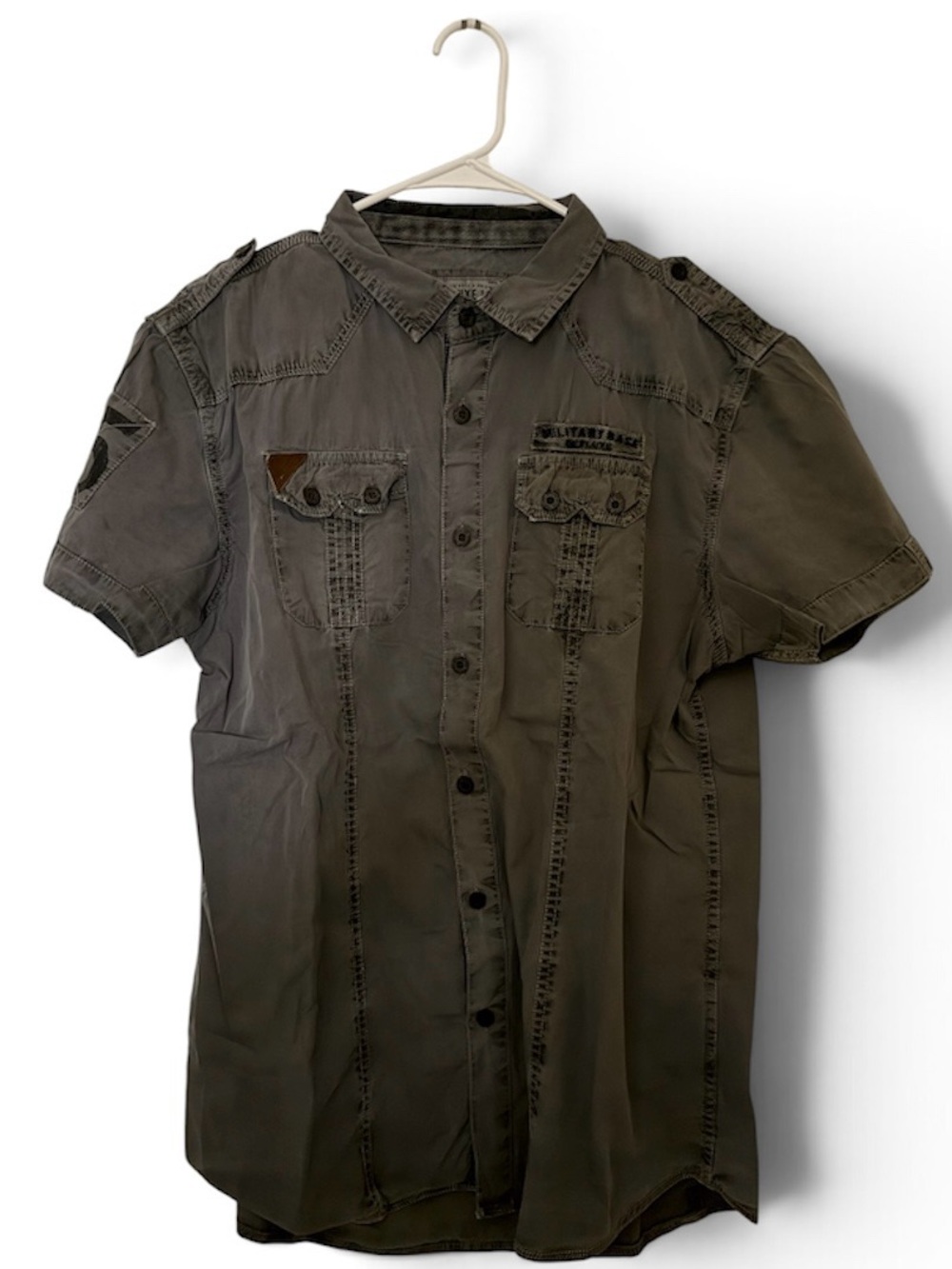 Men's Short Sleeve Military Shirt - Olive